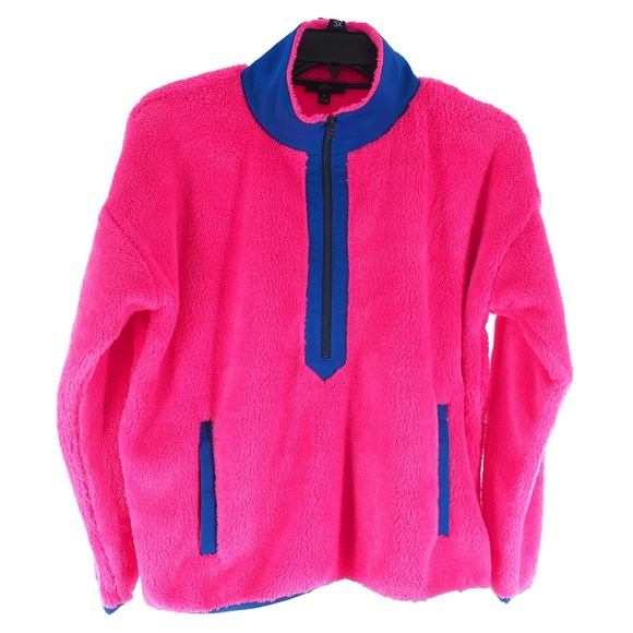 J. Crew Superplush Sherpa Half-Zip Pullover - Picture 1 of 9